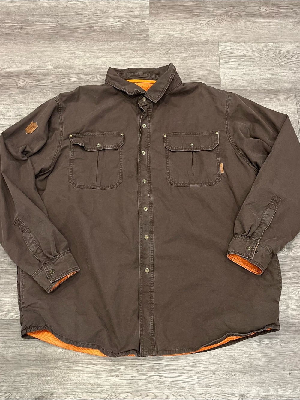 NFL Brown Outer Collar Jacket with Orange Interior